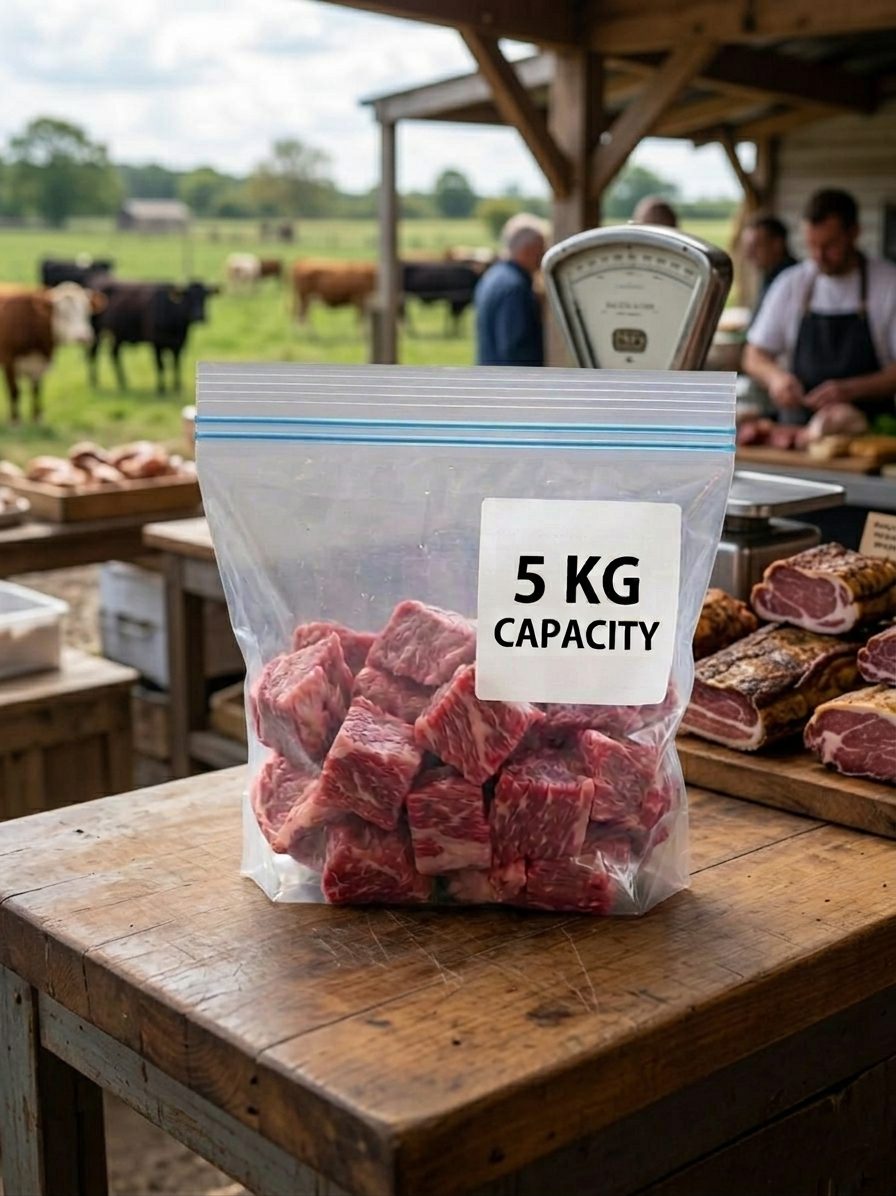 Meat Zipper Poly Bags 25 Pcs